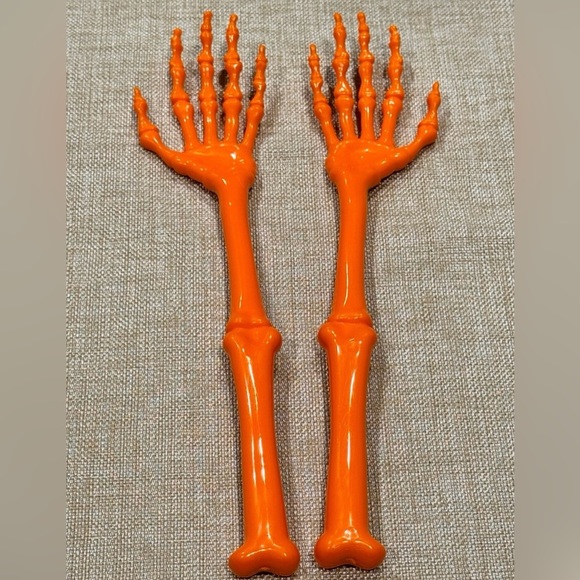Skeleton Halloween Orange Party Tongs - Picture 2 of 2